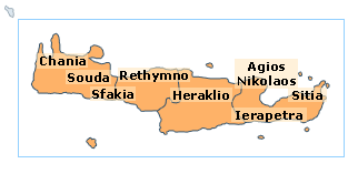 ������ ����. ����� ������ / Crete. Map of Greece