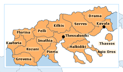 ���������. ����� ������ / Macedonia. Map of Greece