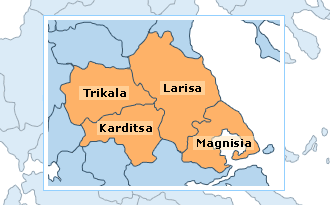 ��������. ����� ������ / Thessaly. Map of Greece