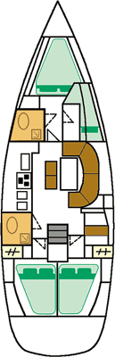 Парусная яхта Oceanis 411 (4 каюты)